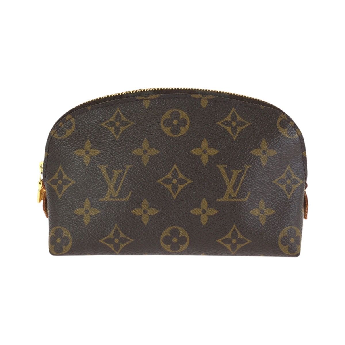 Louis Vuitton Monogram Pochette Cosmetic PM Brown Gold Makeup Pouch Case