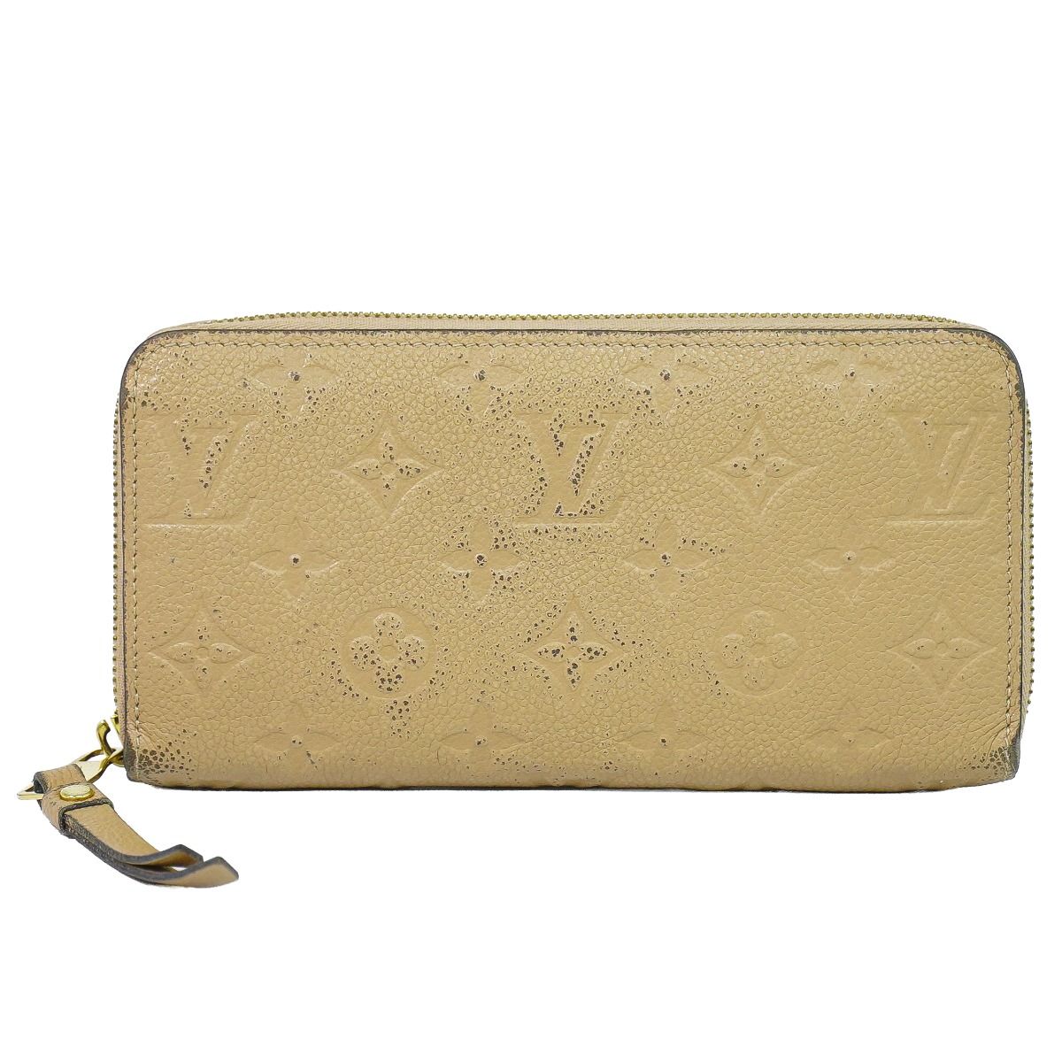 Louis Vuitton LV Zippy Wallet Monogram Empreinte Leather Beige