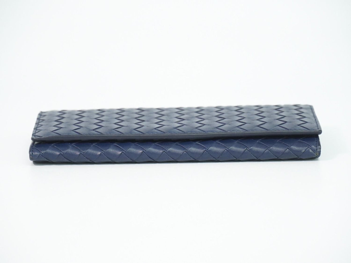 Bottega Veneta Intrecciato Wallet Billfold Leather Navy — view 3