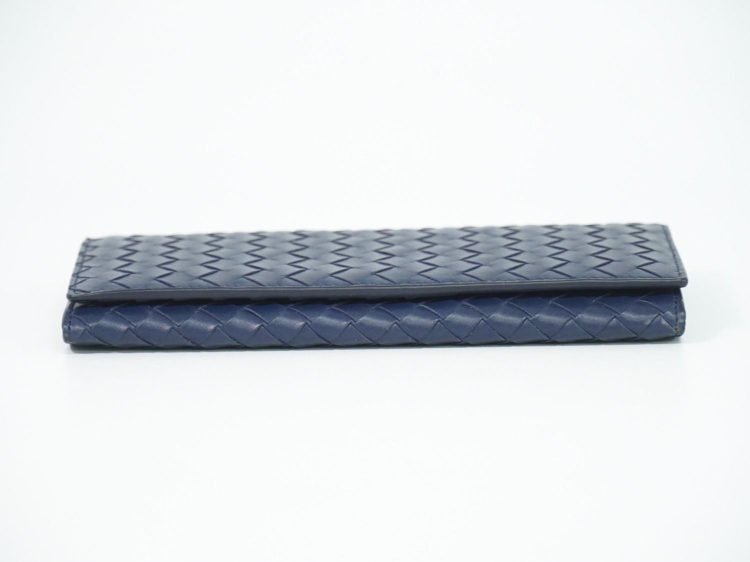 Bottega Veneta Intrecciato Wallet Billfold Leather Navy — view 3