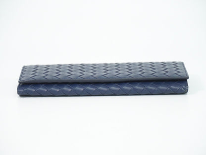 Bottega Veneta Intrecciato Wallet Billfold Leather Navy — view 3