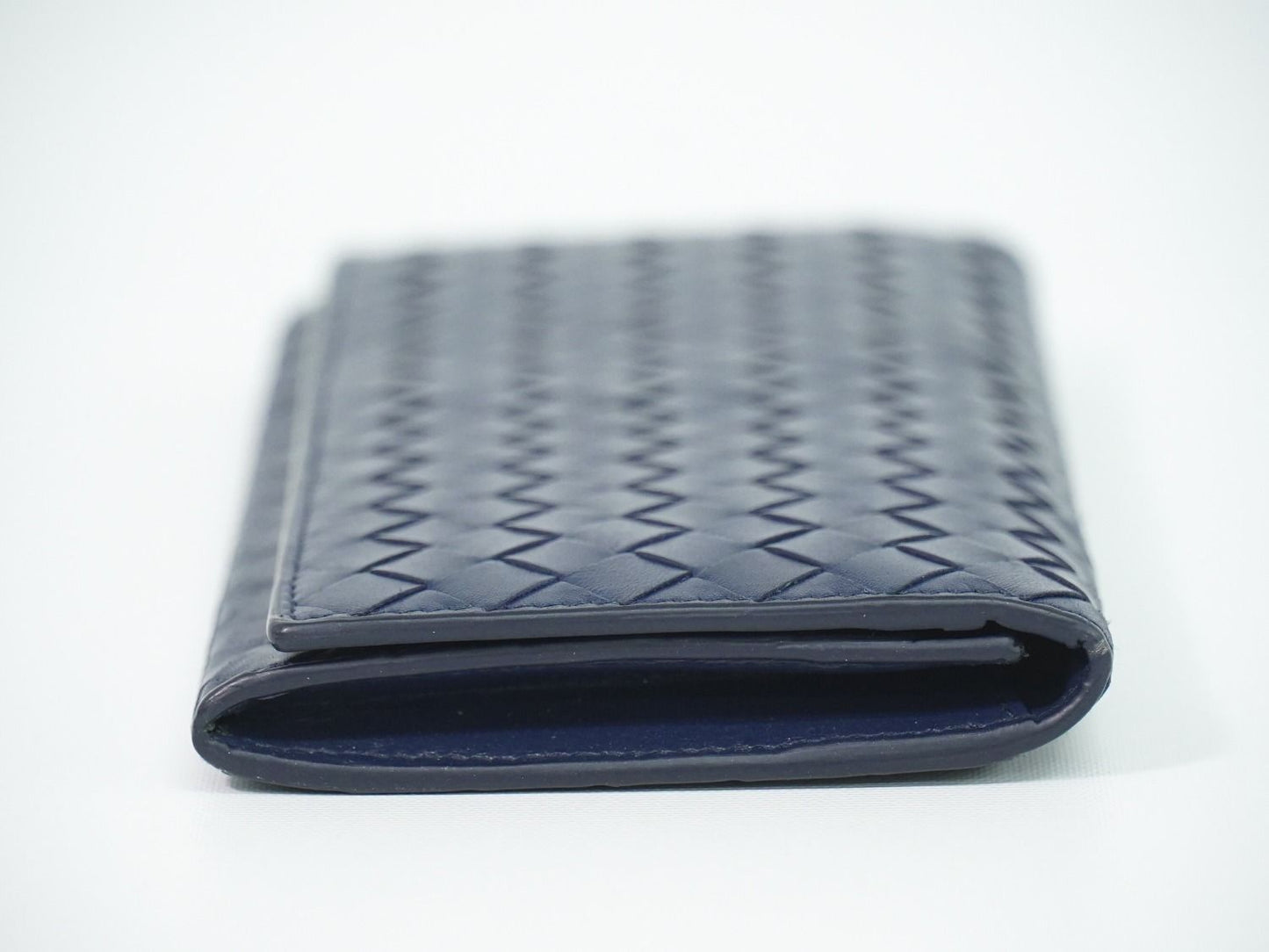 Bottega Veneta Intrecciato Wallet Billfold Leather Navy — view 4