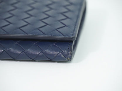 Bottega Veneta Intrecciato Wallet Billfold Leather Navy — view 7