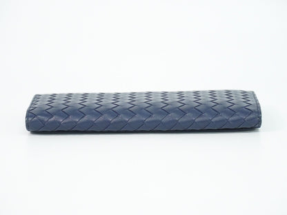 Bottega Veneta Intrecciato Wallet Billfold Leather Navy — view 5