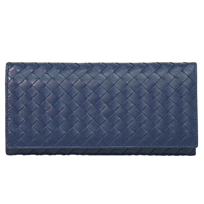Bottega Veneta Intrecciato Wallet Billfold Leather Navy