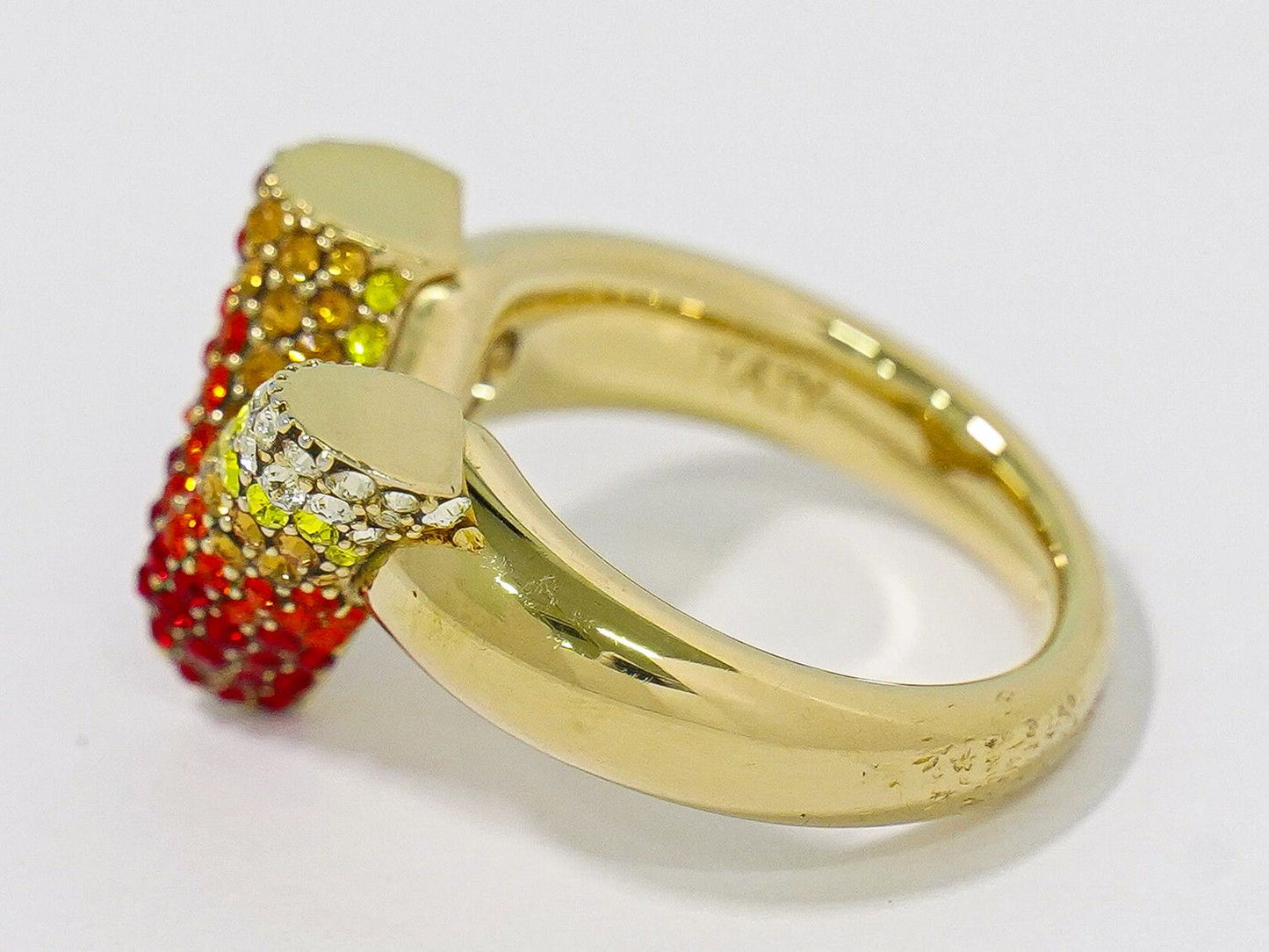 Louis Vuitton LV Essential Strass Rhinestone Ring S Gold Plated — view 2