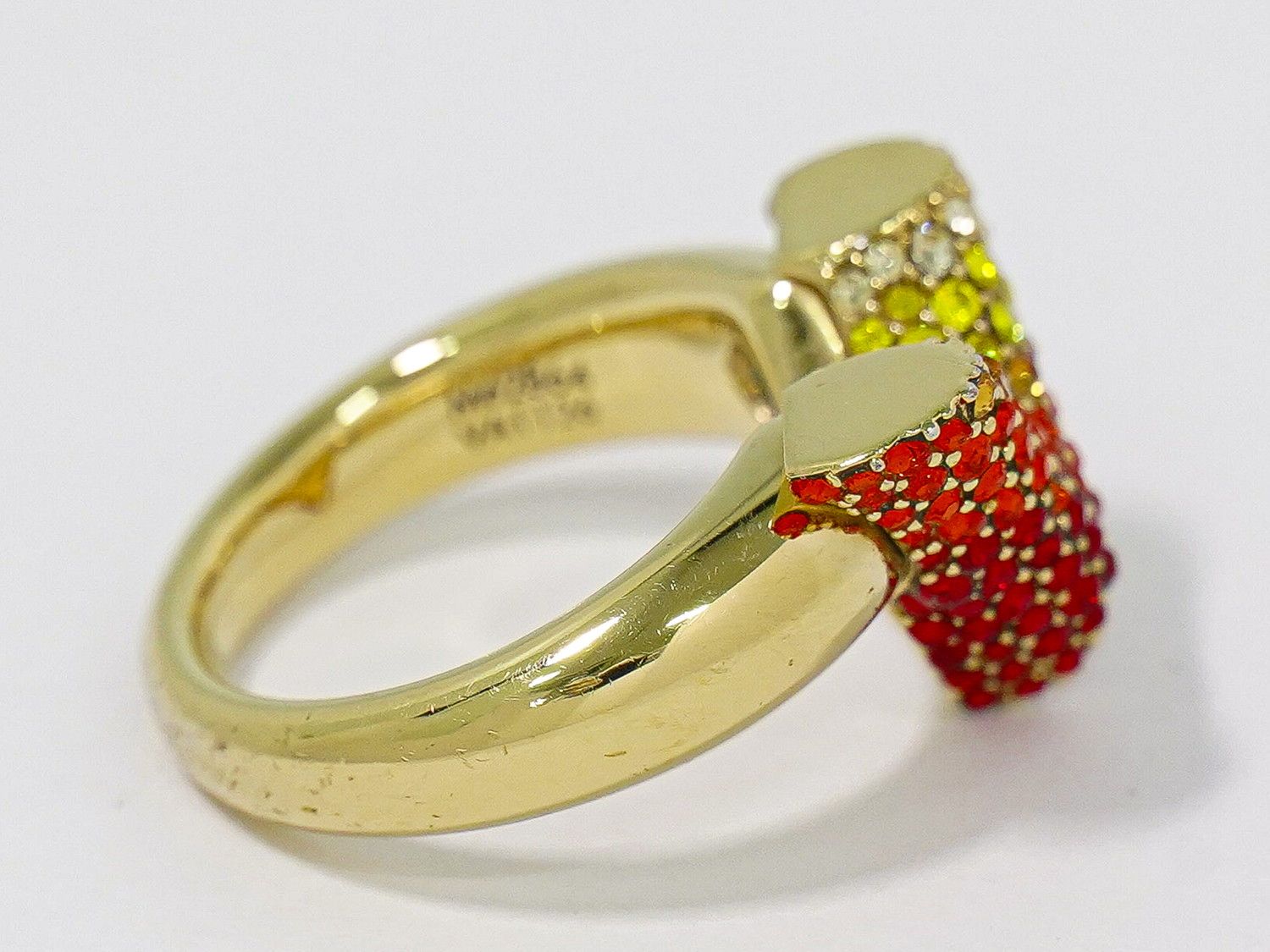 Louis Vuitton LV Essential Strass Rhinestone Ring S Gold Plated — view 4