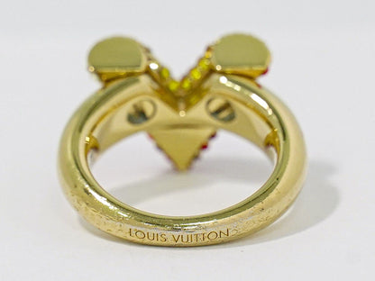 Louis Vuitton LV Essential Strass Rhinestone Ring S Gold Plated — view 3