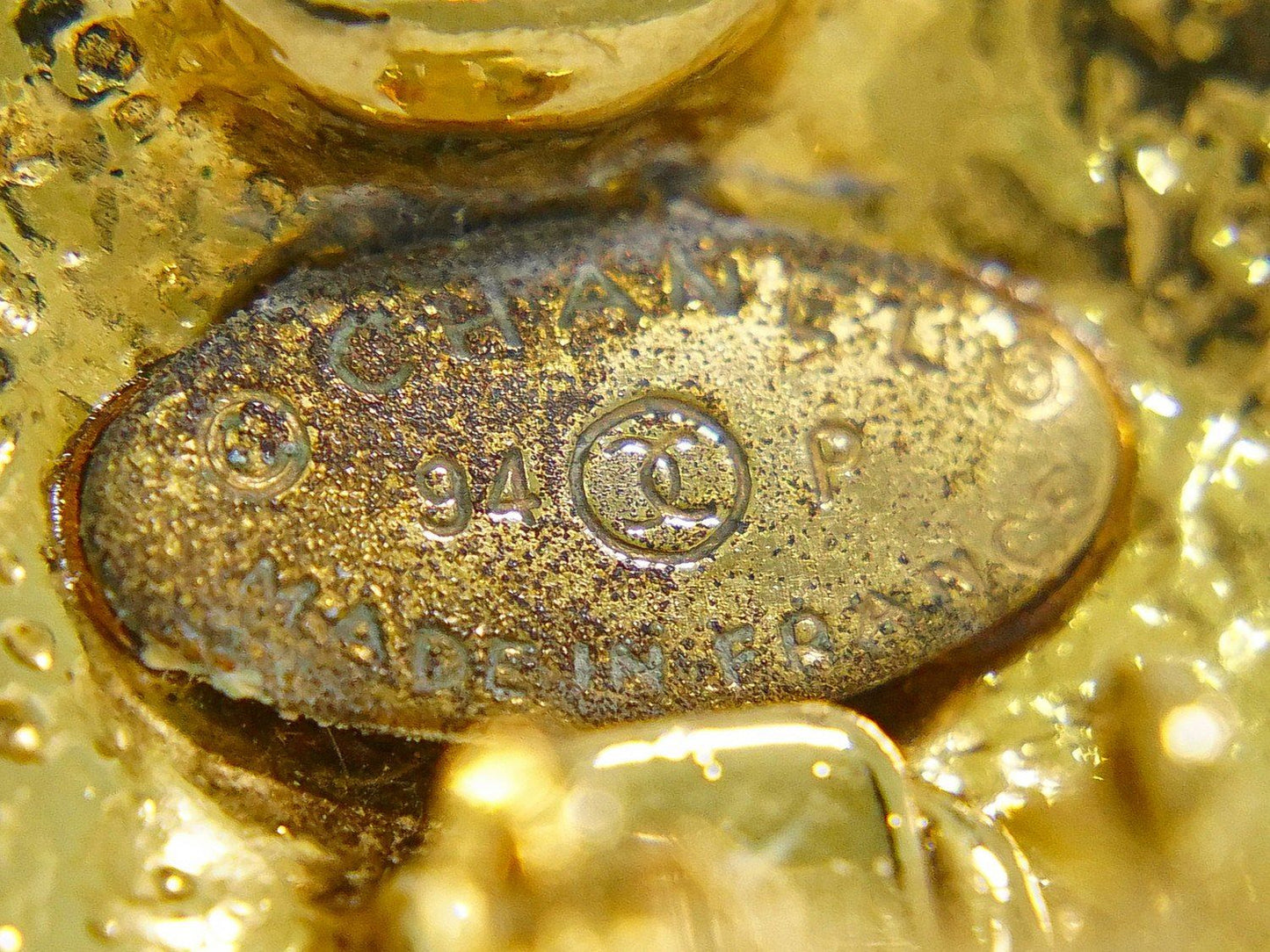 Chanel CC Logo Vintage Earrings Gold Plated — view 9