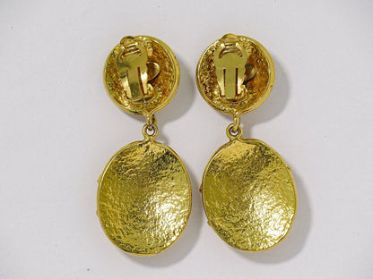 Chanel CC Logo Vintage Earrings Gold Plated — view 2