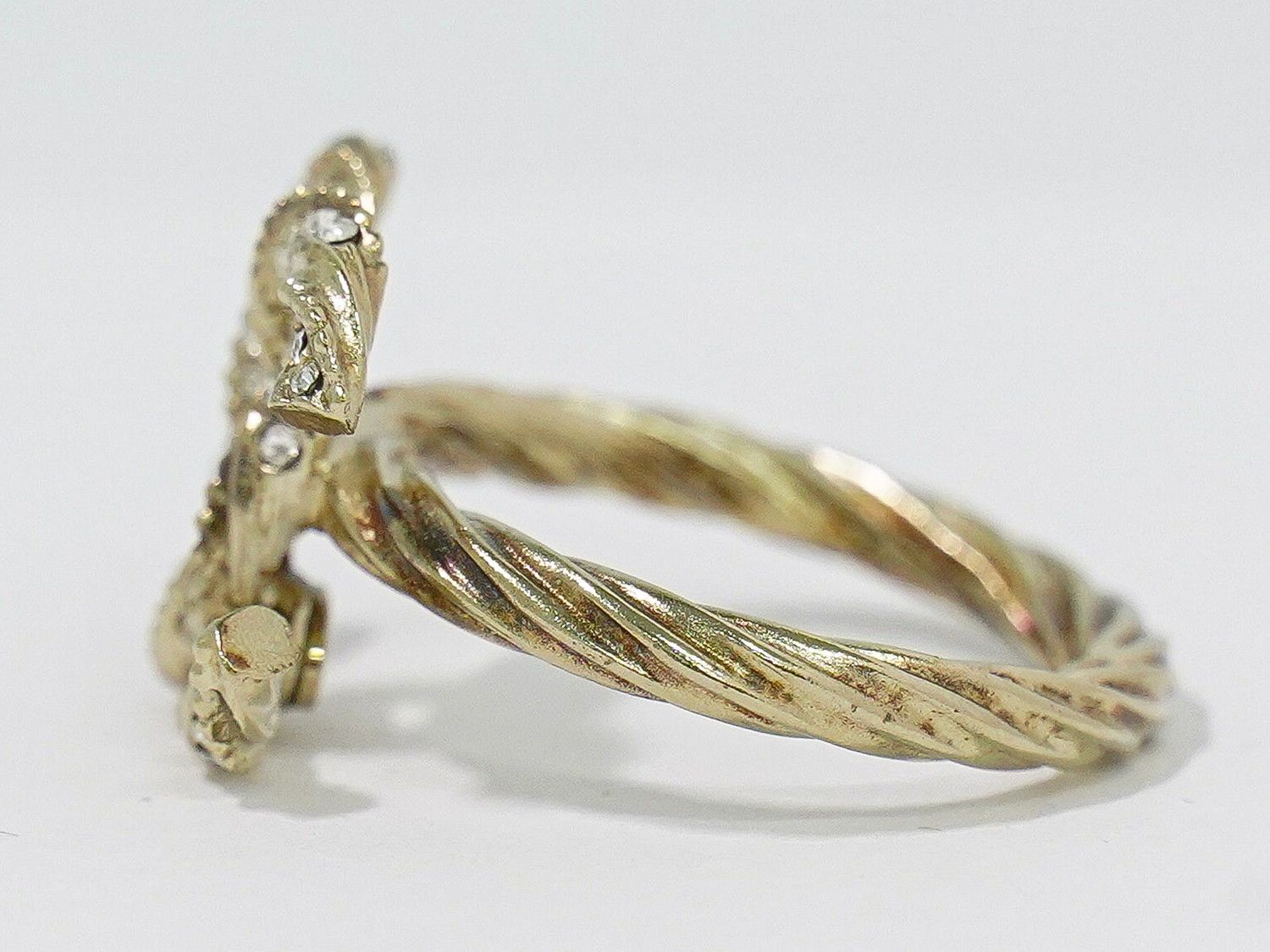 Chanel CC Logo Rhinestone Ring Gold Plated — view 2