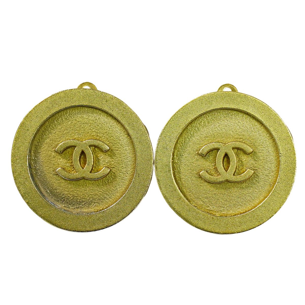 Chanel CC Logo Earrings Gold Plated
