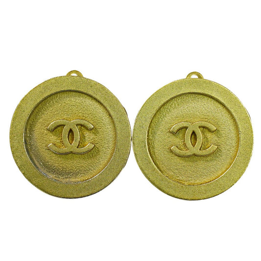 Chanel CC Logo Earrings Gold Plated