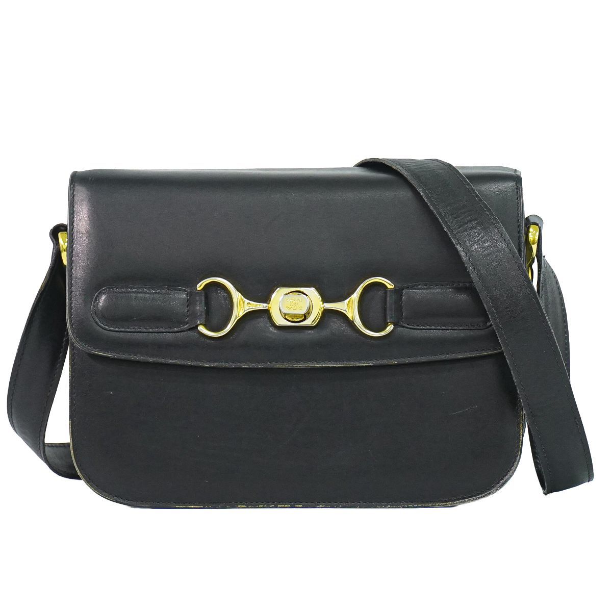 Celine Leather Shoulder Bag Black