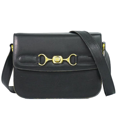 Celine Leather Shoulder Bag Black