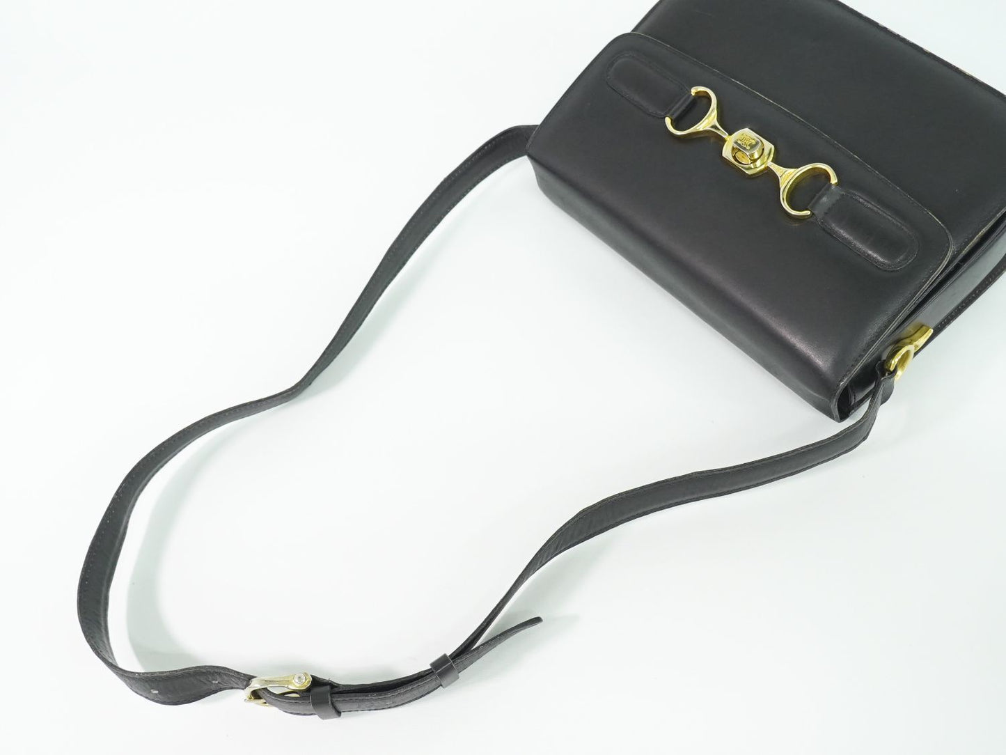 Celine Leather Shoulder Bag Black — view 4