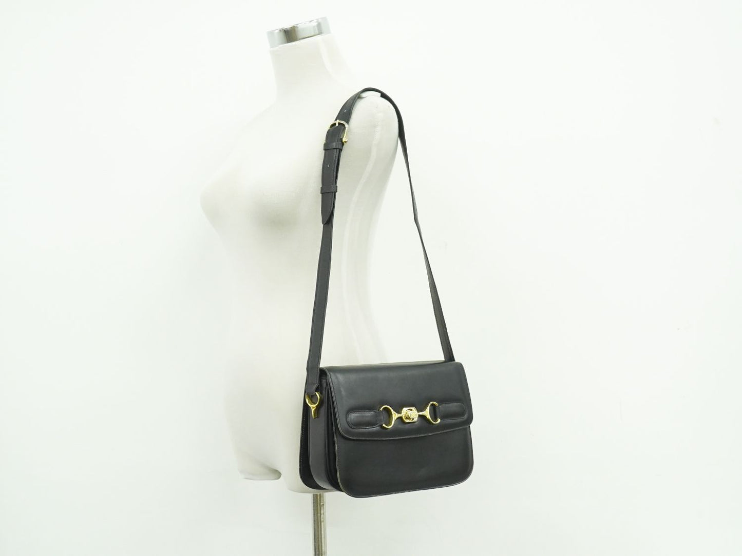 Celine Leather Shoulder Bag Black — view 6