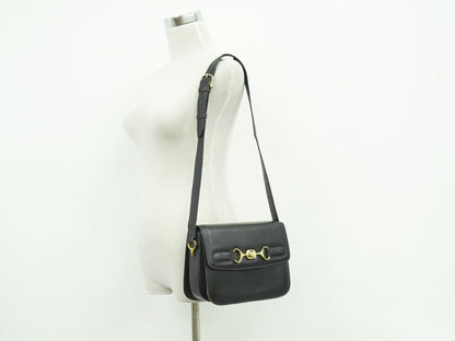 Celine Leather Shoulder Bag Black — view 6