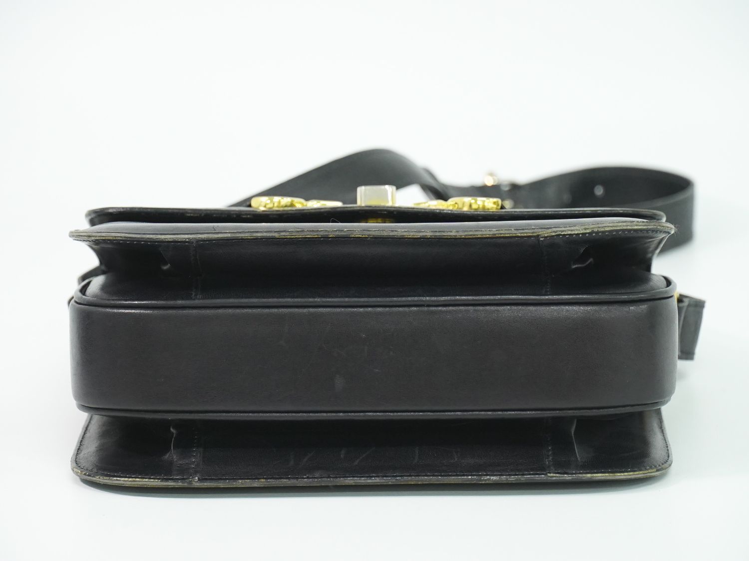 Celine Leather Shoulder Bag Black — view 3