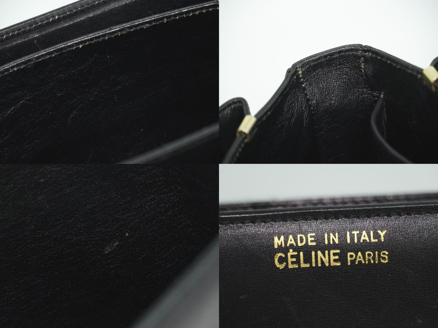 Celine Leather Shoulder Bag Black — view 9