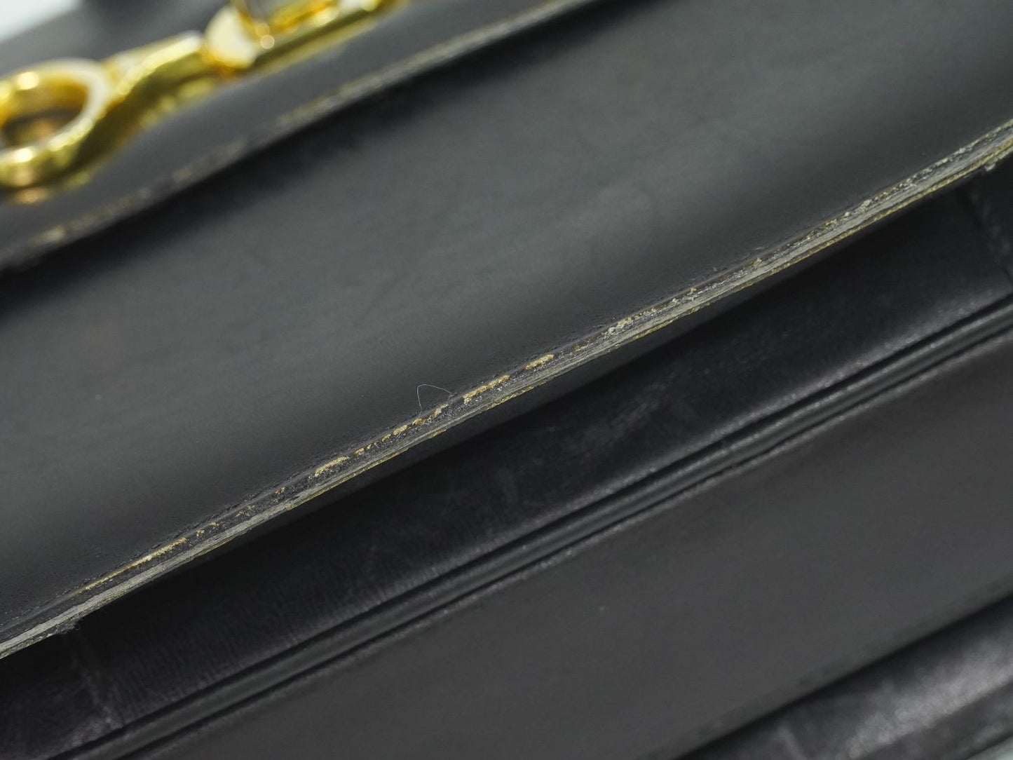 Celine Leather Shoulder Bag Black — view 7