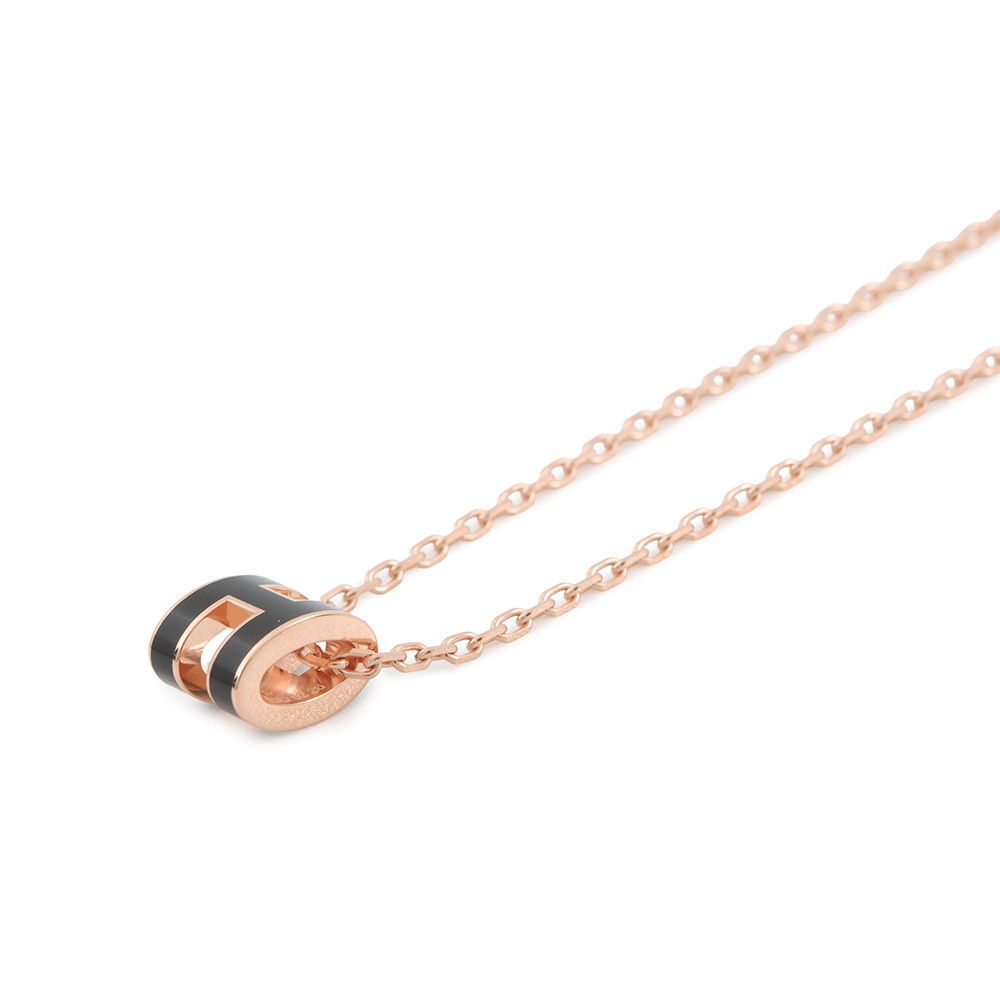 Hermes Necklace Mini Pop Black Pink Gold — view 2