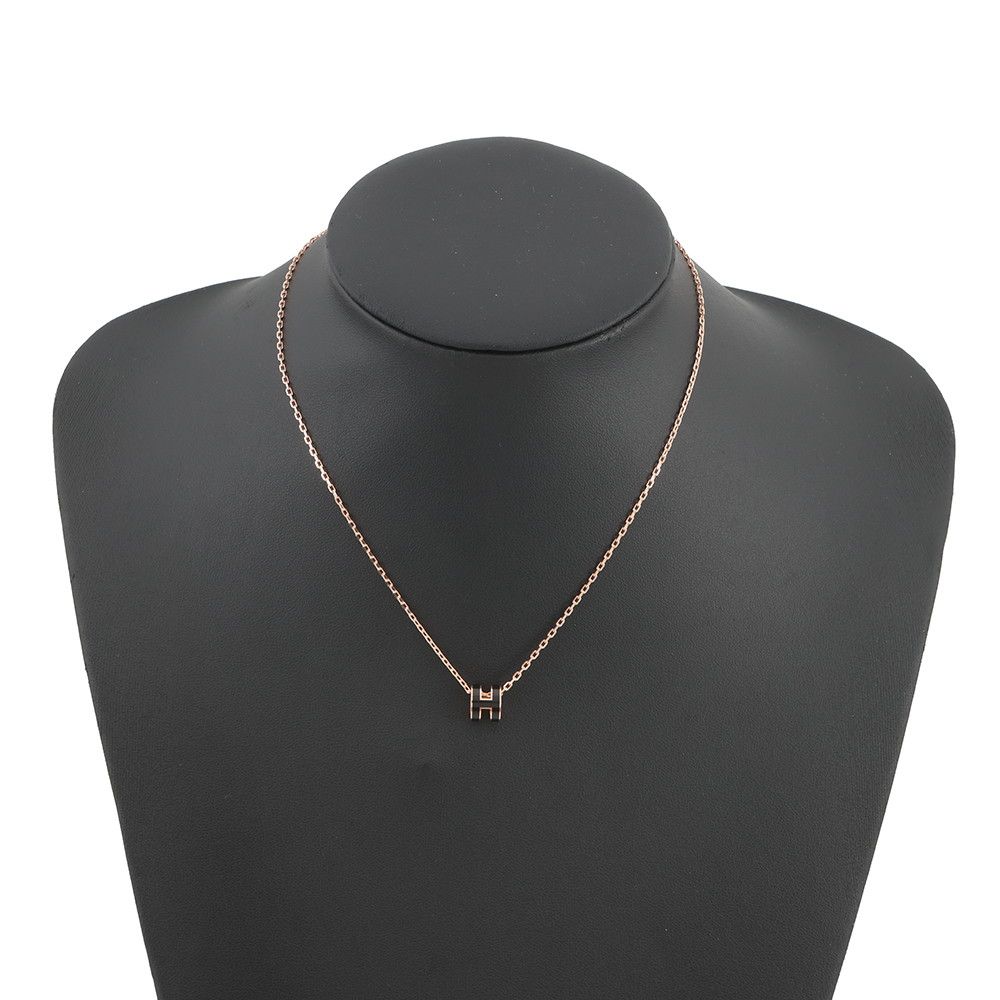 Hermes Necklace Mini Pop Black Pink Gold — view 4