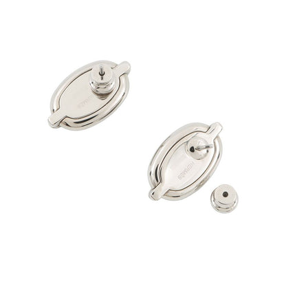 Hermes Earrings Mini Maillon Black Silver — view 3