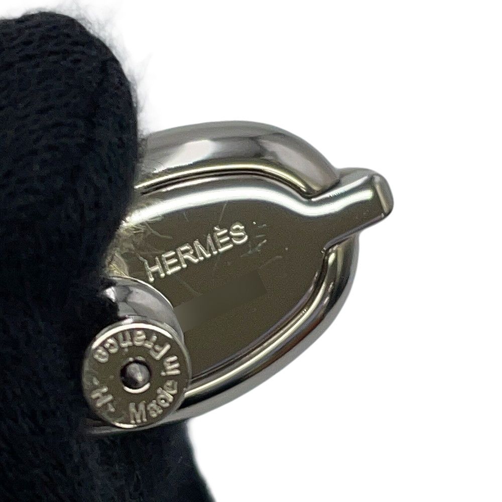 Hermes Earrings Mini Maillon Black Silver — view 7