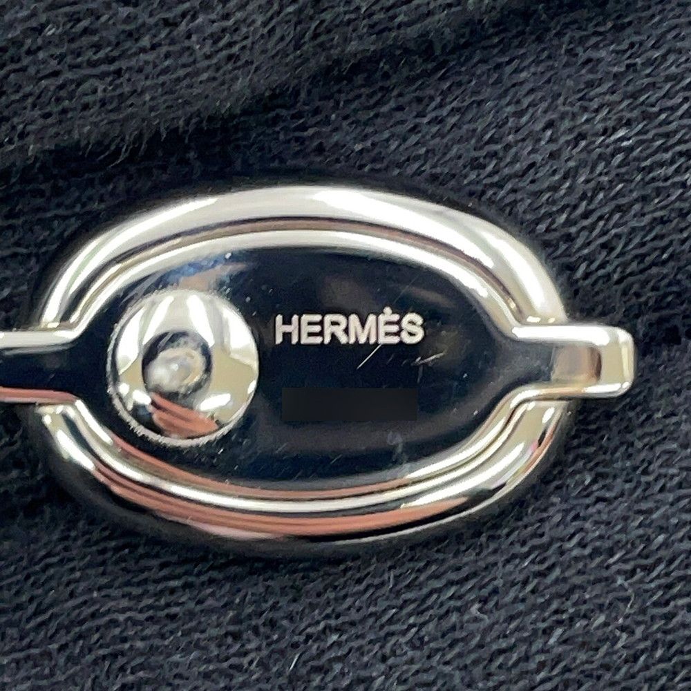Hermes Earrings Mini Maillon Black Silver — view 8