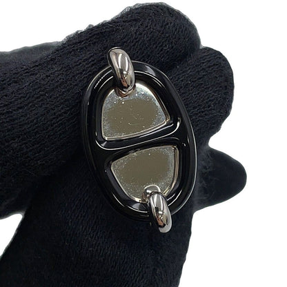 Hermes Earrings Mini Maillon Black Silver — view 5