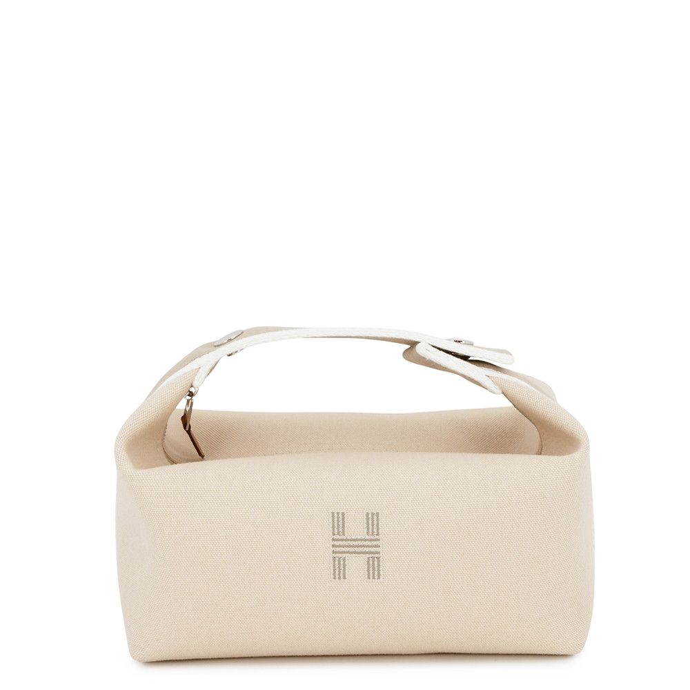 Hermes Pouch Bride-a-Brac PM Natural Silver Canvas Case
