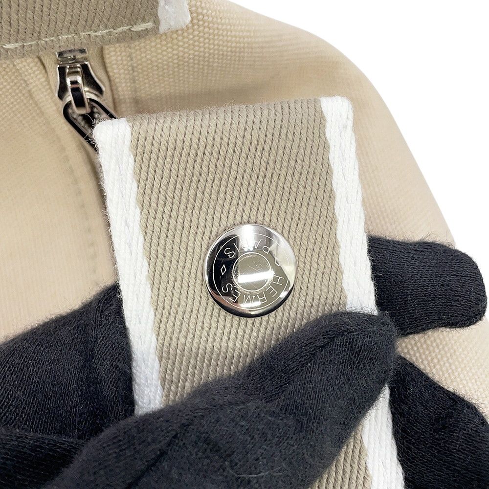 Hermes Pouch Bride-a-Brac PM Natural Silver Canvas Case — view 6