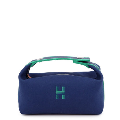 Hermes Pouch Bride-a-Brac PM Marine Silver Canvas Case