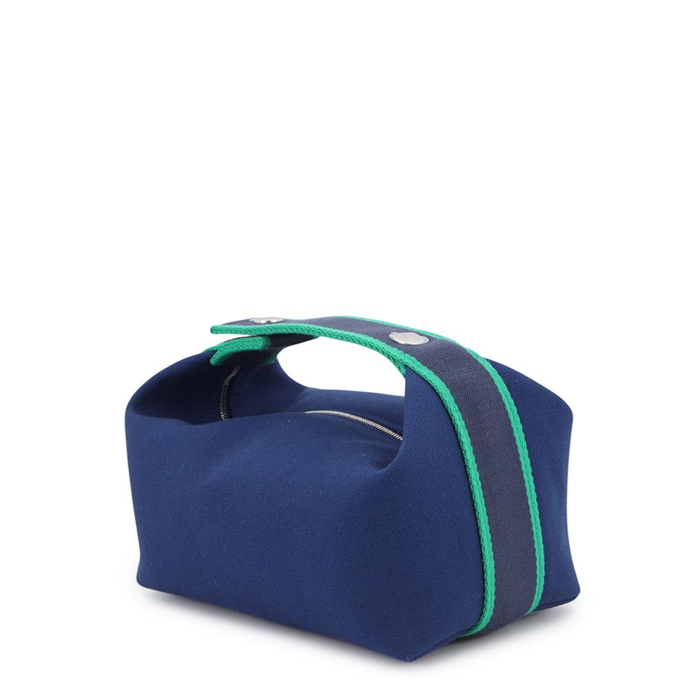 Hermes Pouch Bride-a-Brac PM Marine Silver Canvas Case — view 2