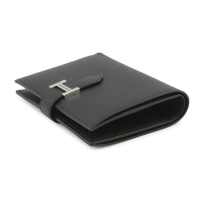 Hermes Bifold Wallet Bearn Compact Black Silver Epsom — view 2