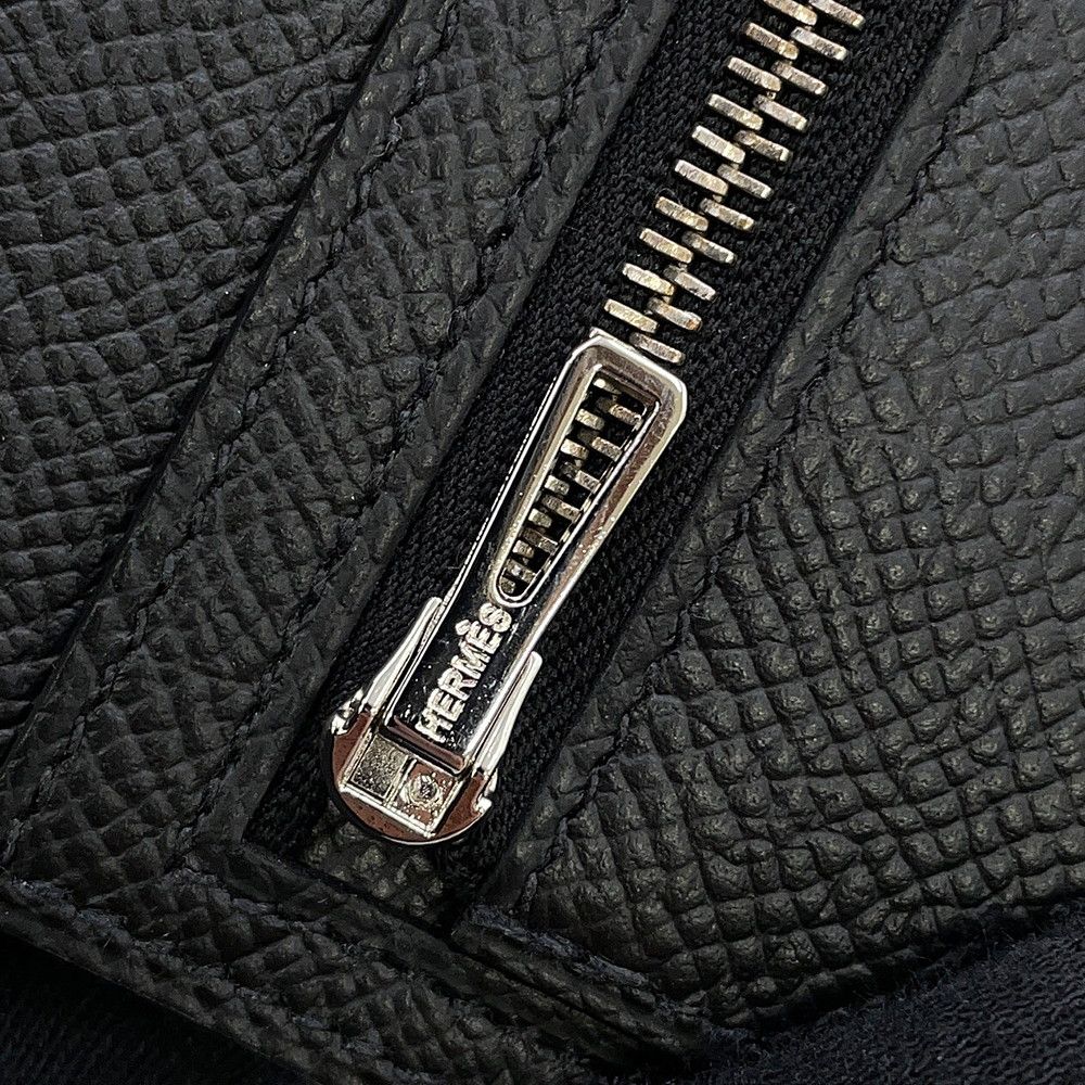 Hermes Bifold Wallet Bearn Compact Black Silver Epsom — view 9