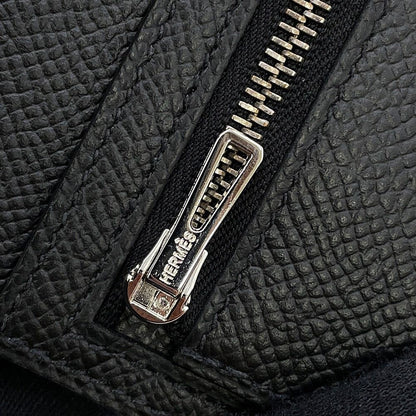 Hermes Bifold Wallet Bearn Compact Black Silver Epsom — view 9