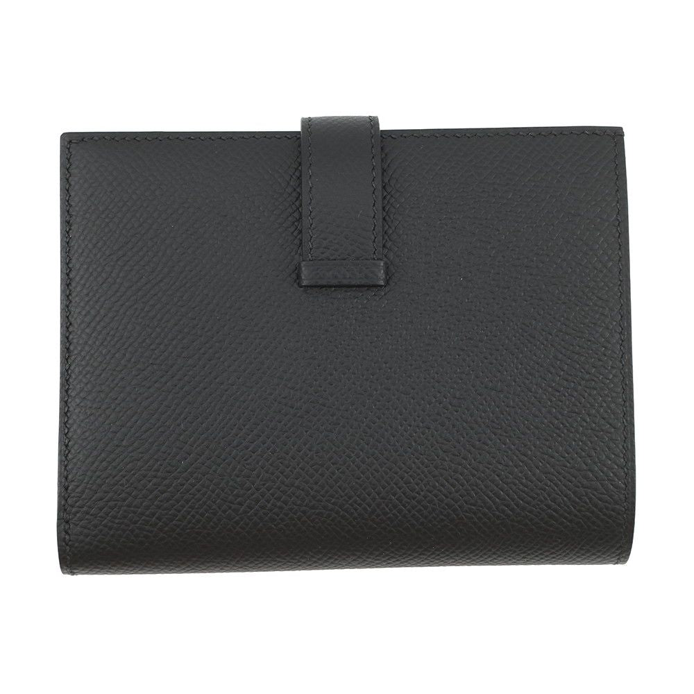Hermes Bifold Wallet Bearn Compact Black Silver Epsom — view 3
