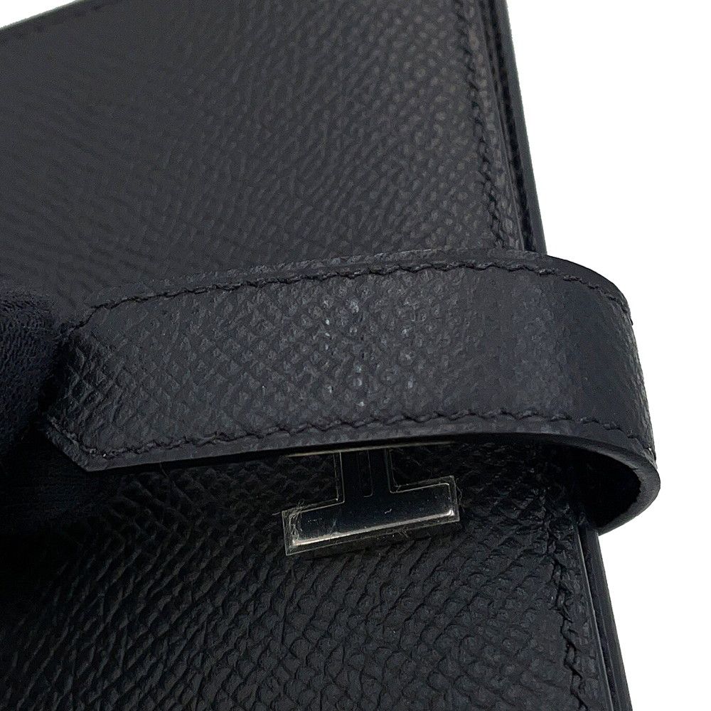 Hermes Bifold Wallet Bearn Compact Black Silver Epsom — view 7
