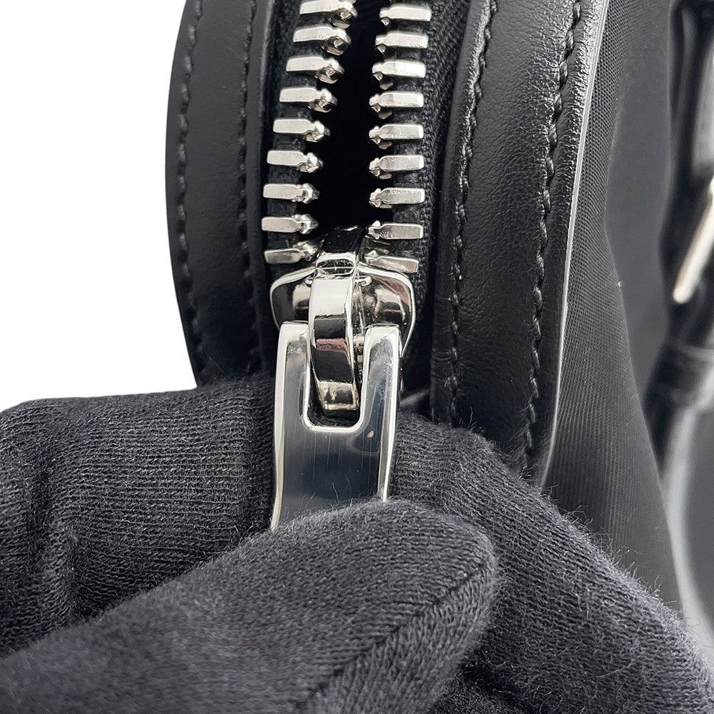 Prada Logo Nylon Leather 2-Way Shoulder Bag Black — view 9
