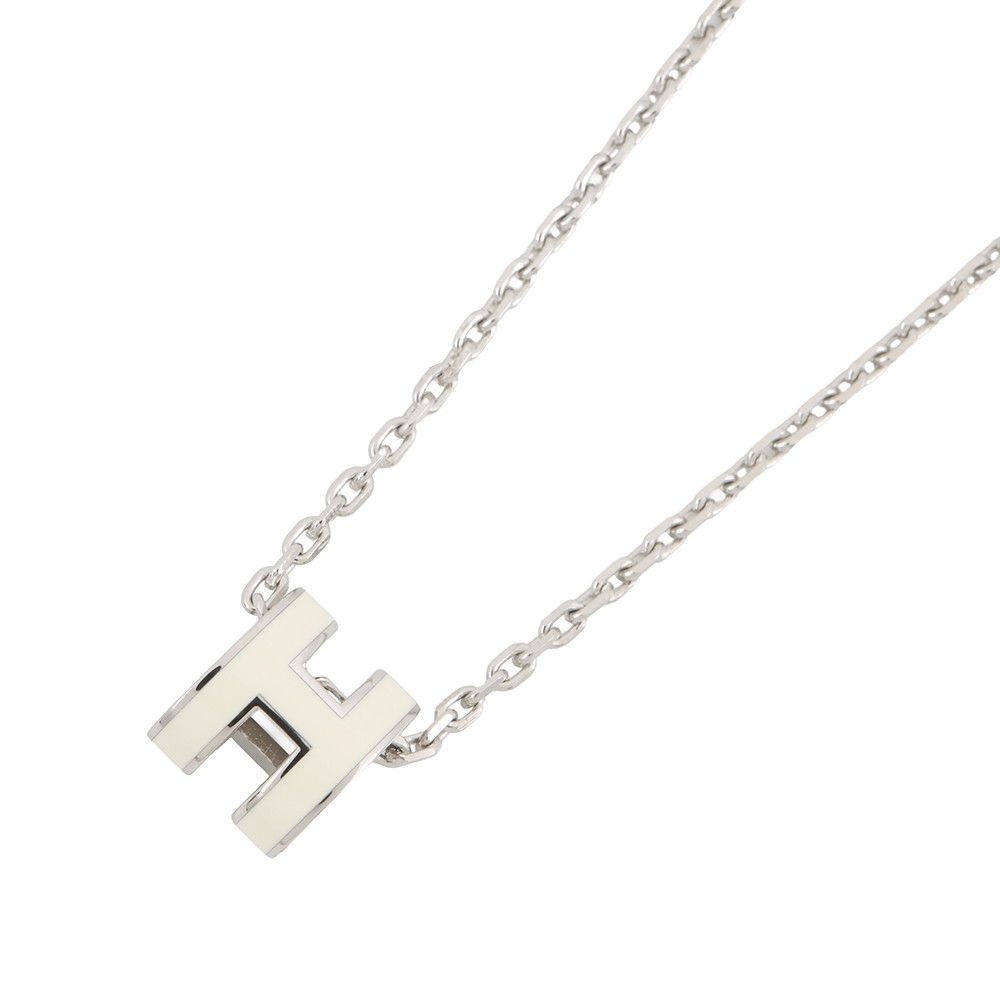 Hermes Necklace Mini Pop White Silver