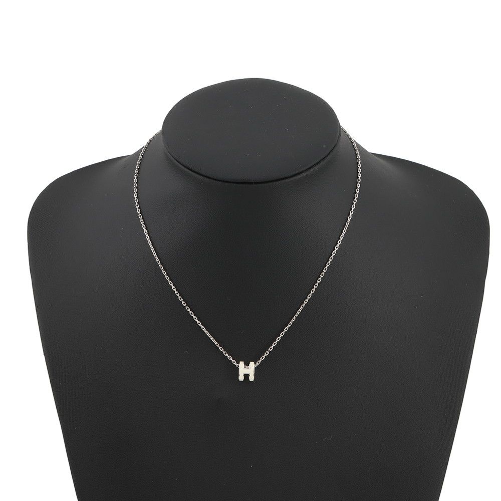 Hermes Necklace Mini Pop White Silver — view 4