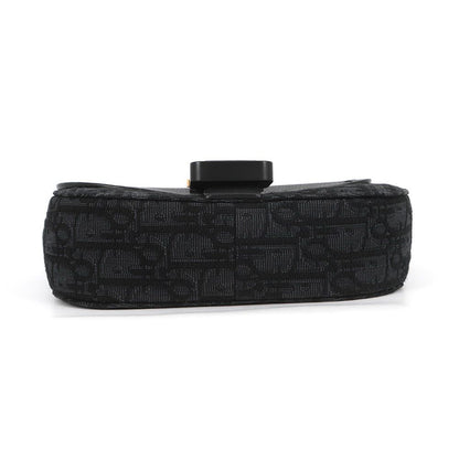 Dior Shoulder Bag Oak Saddle Flap Messenger Mini Black Trotter — view 3