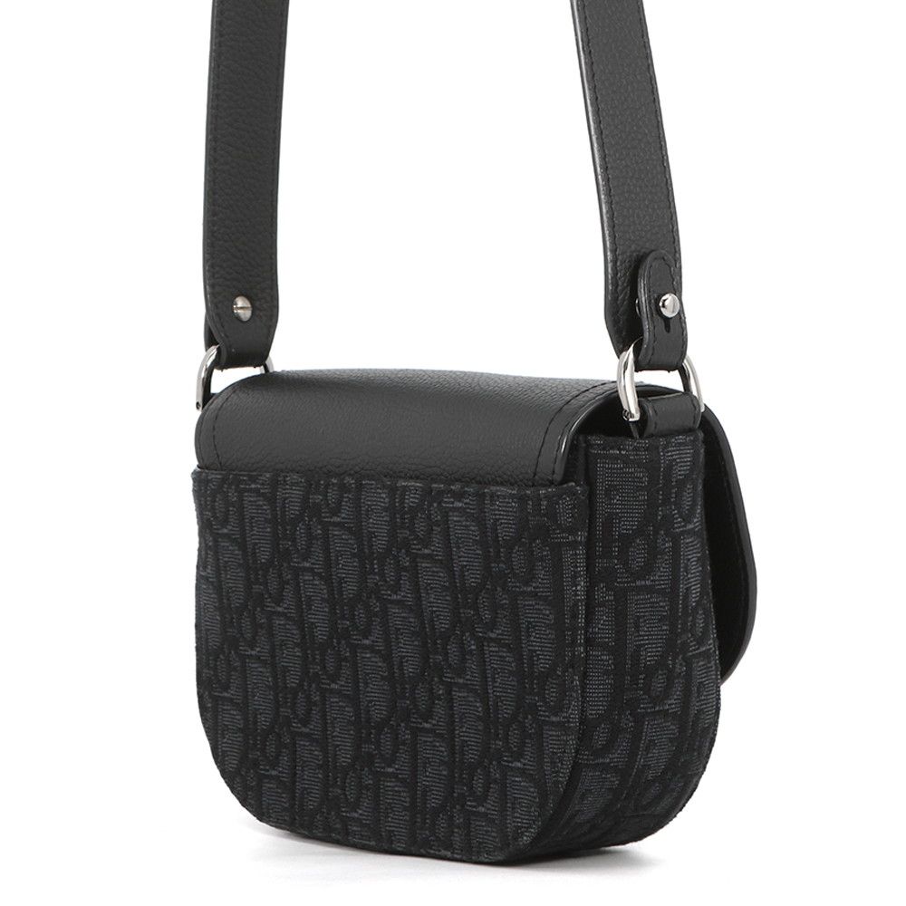 Dior Shoulder Bag Oak Saddle Flap Messenger Mini Black Trotter — view 2