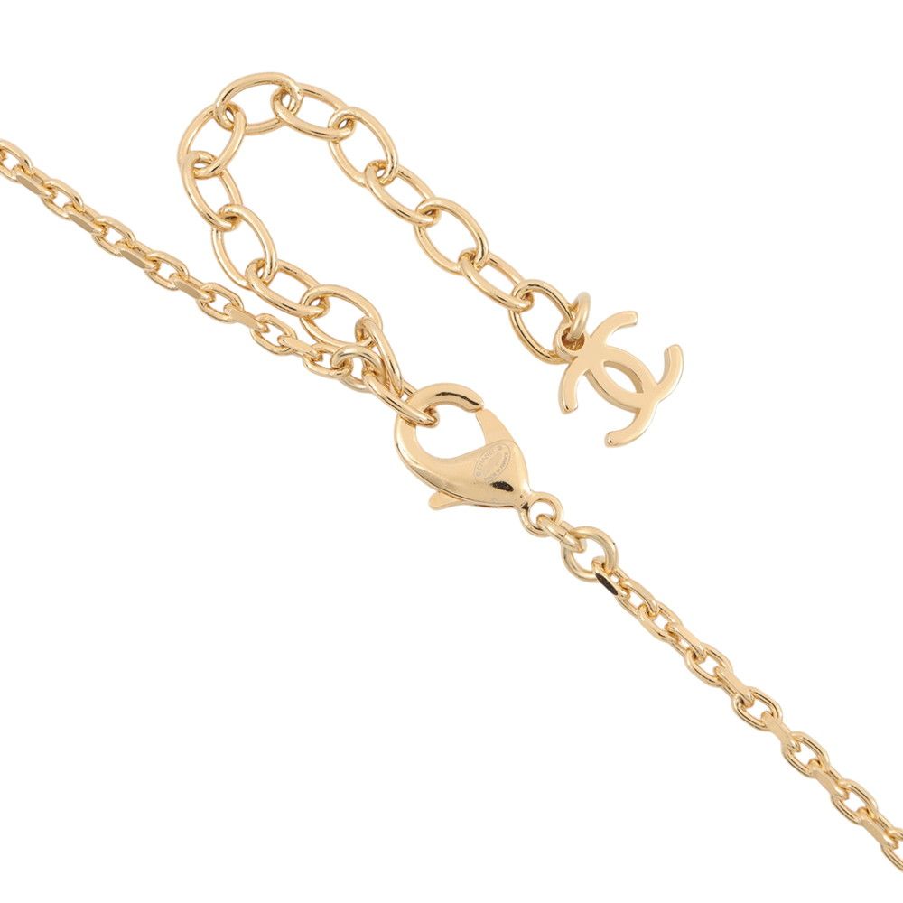 Chanel Necklace CC Logo Rhinestone Metal — view 5