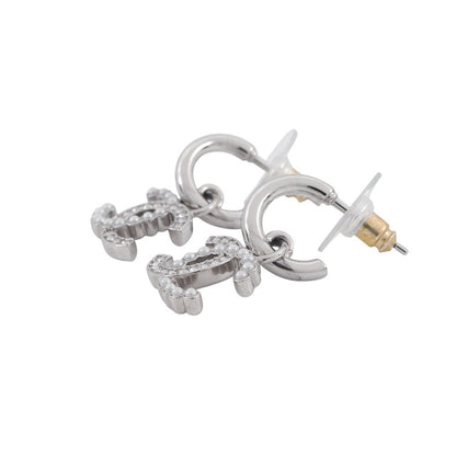 Chanel Earrings CC Logo Rhinestone Faux Pearl — view 2
