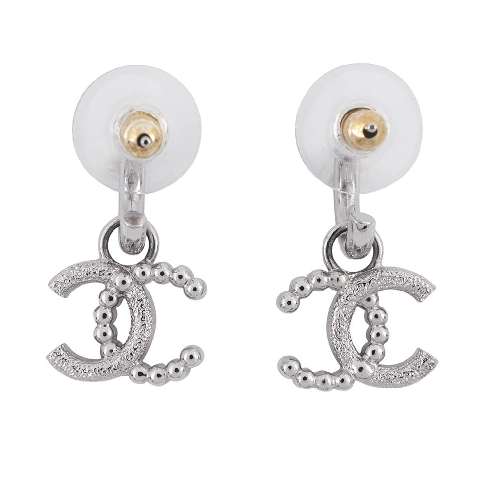 Chanel Earrings CC Logo Rhinestone Faux Pearl — view 3
