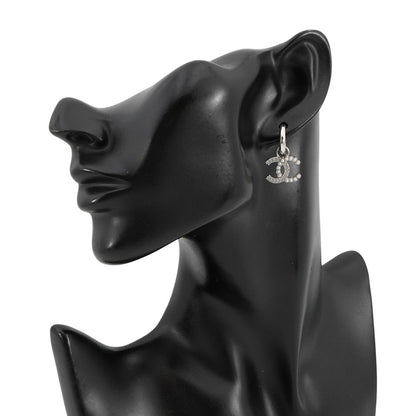 Chanel Earrings CC Logo Rhinestone Faux Pearl — view 4