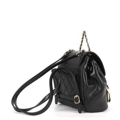 Chanel Backpack CC Logo Quilted Caviar Leather Black — view 2